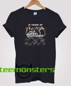 18 Years of Fast and Furious T-shirt