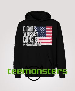 American Flag Cigar Whiskey Gun Hoodie