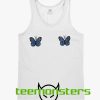 Blue Ribbed Butterfly Tanktop