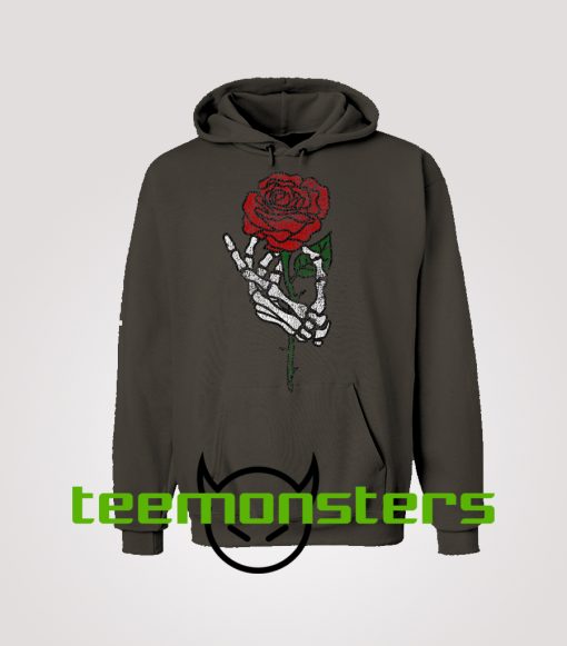 Skeleton Hand Rose Hoodie