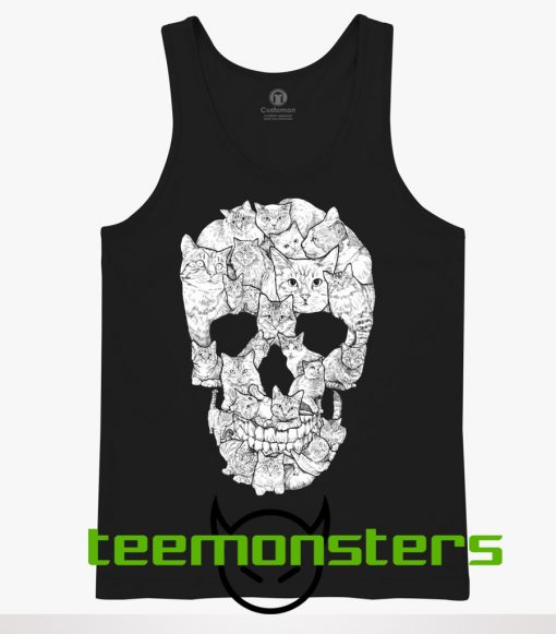 Sketchy Cat Skull Tank Top