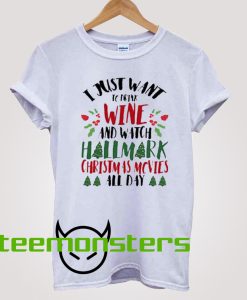 Wine and Watch Hallmark Christmas T-Shirt