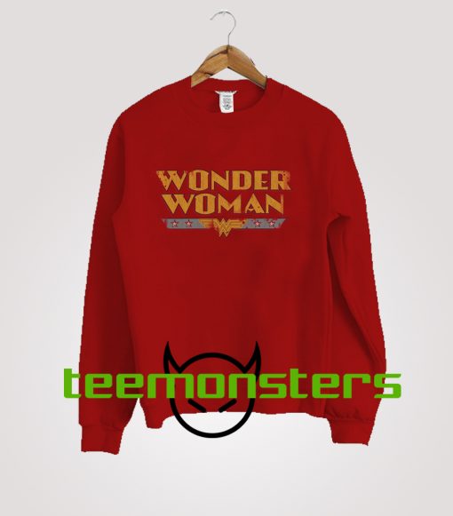 Wonder Woman Vintage Font Logo Sweatshirt