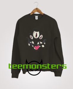 Halloween Black Monster Face Sweatshirt