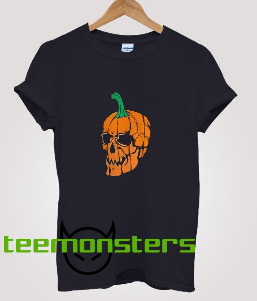 Halloween pumpkin skull T-shirt