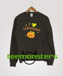 I Love Halloween Cute Pumpkin Vampire Sweatshirt