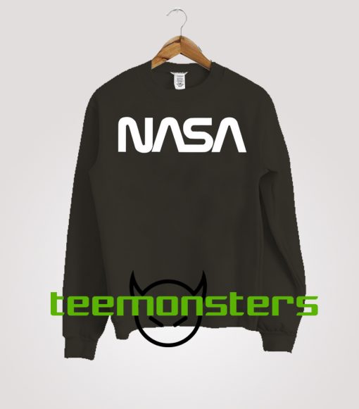 NASA Worm Logo White Sweatshirt