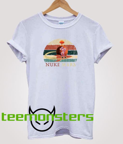 Nuke Mars Funny Astronauts Rocket T-Shirt