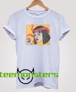 Pulp Fiction Mia Wallace Quentin Tarantino Drawn T-Shirt