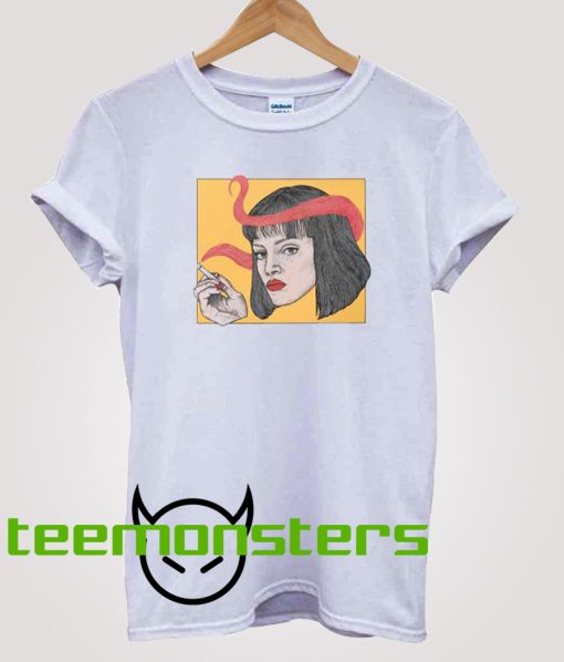 Pulp Fiction Mia Wallace Quentin Tarantino Drawn T-Shirt