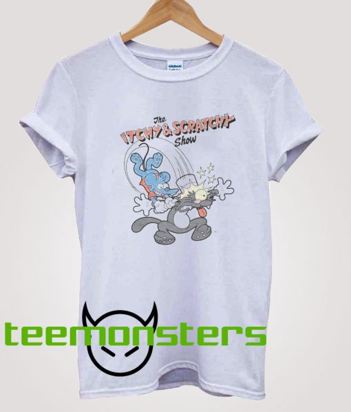 The Simpsons The Itchy Scratchy Show Grey T-Shirt