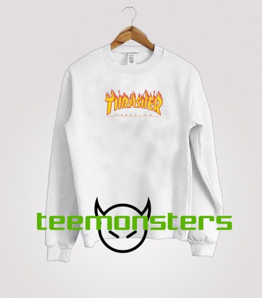 Thrasher Magazine White Flame Sweatshirt