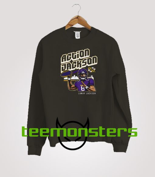 Lamar Jackson action Sweatshirt