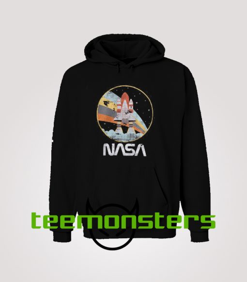 Nasa Rocket Logo Text Hoodie