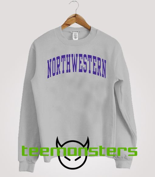 Northwestern Blue Text Sweatshirt