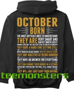 October Born Quotes Back Hoodie