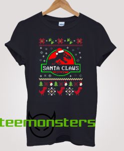 Santa Claws Jurassic Park Christmas T-Shirt