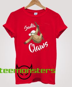 Santa Claws Sloth Christmas T-shirt