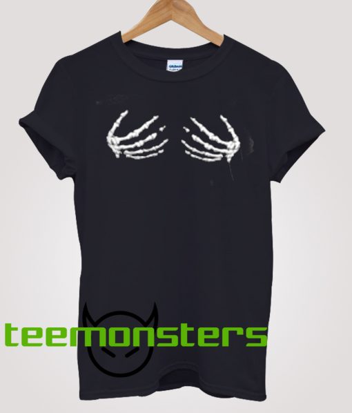 Skeleton Hands On Boobs T-shirt