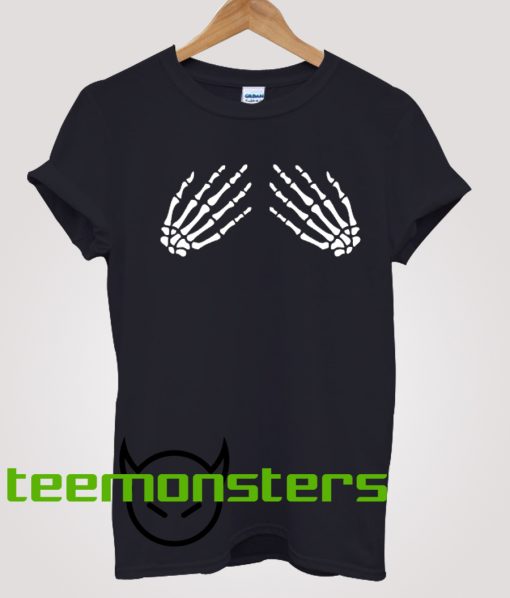 Skeleton Hands On Breast T-shirt