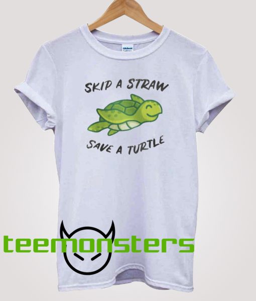 Skip A Straw Save Turtle T-shirt