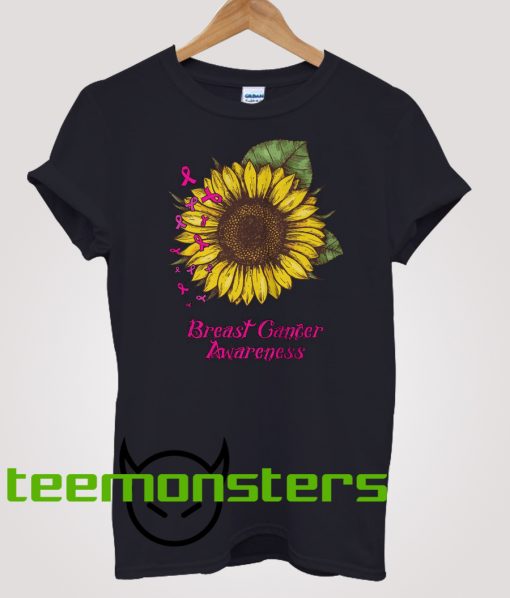 Sunflower Breast Cancer Awareness T-Shirt