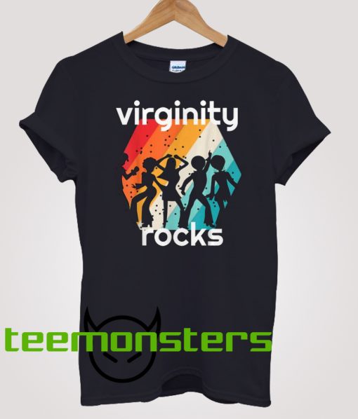 Virginity Rocks Retro T-shirt