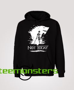 Not Today Arya and Wolf GoT Hoodie