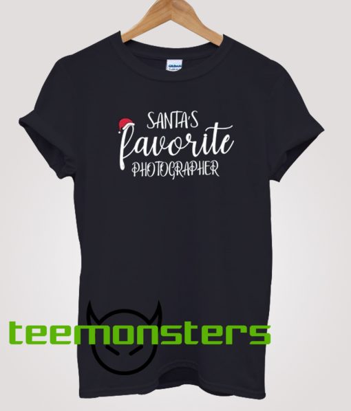 Santa's Favorite Photographer Black T-Shirt