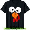 Turkey Face T Shirt - Funny Fun Thanksgiving Day