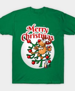 A reindeer in a Christmas tree - Merry Christmas by cardvibes shirt AD