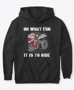 Biker Santa Motorcycle Merry Christmas Hoodie TM