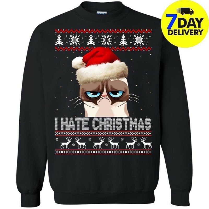 Grumpy I Hate Christmas Sweater Xmas Holiday Gift Ideas Christmas Sweater AD