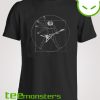 Guitar player funny Vitruvian man T-shirt