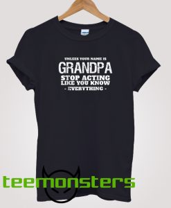 Mens Grandpa Knows Everything T-shirt