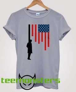 Silouette Man America Flag T-shirt