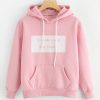 Slogan Print Kangaroo Pocket Hoodie AD