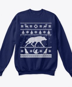 Wolf Ugly Christmas Sweater Sweatshirt TM