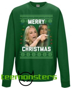 Woman Yelling At Cat Ugly Christmas Sweatshirt