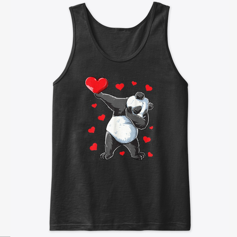 Dabbing Panda Heart Valentines Day Bear Tank Top IGS