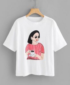 Girl Coffee T-Shirt RE23