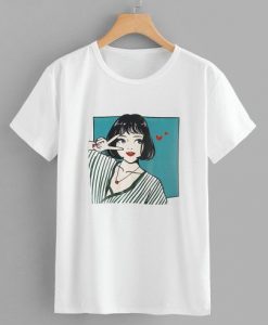 Girl Love Print T-shirt RE23