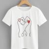 Graphic Print Love T-shirt RE23