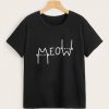 Meow Black Tshirt RE23