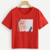 Red Regular Length Girls Figure T-Shirt RE23