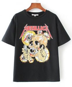 Skull Print Rock T-shirt RE23