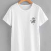 White Rose Print T-shirt RE23