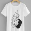 Young Casual Figure Smoke Girl T-Shirt RE23