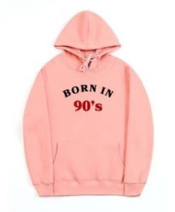 90's Letter Printed Cotton Hoodie RE23
