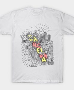 Barcelona Skateboard sketch Classic t shirt RE23